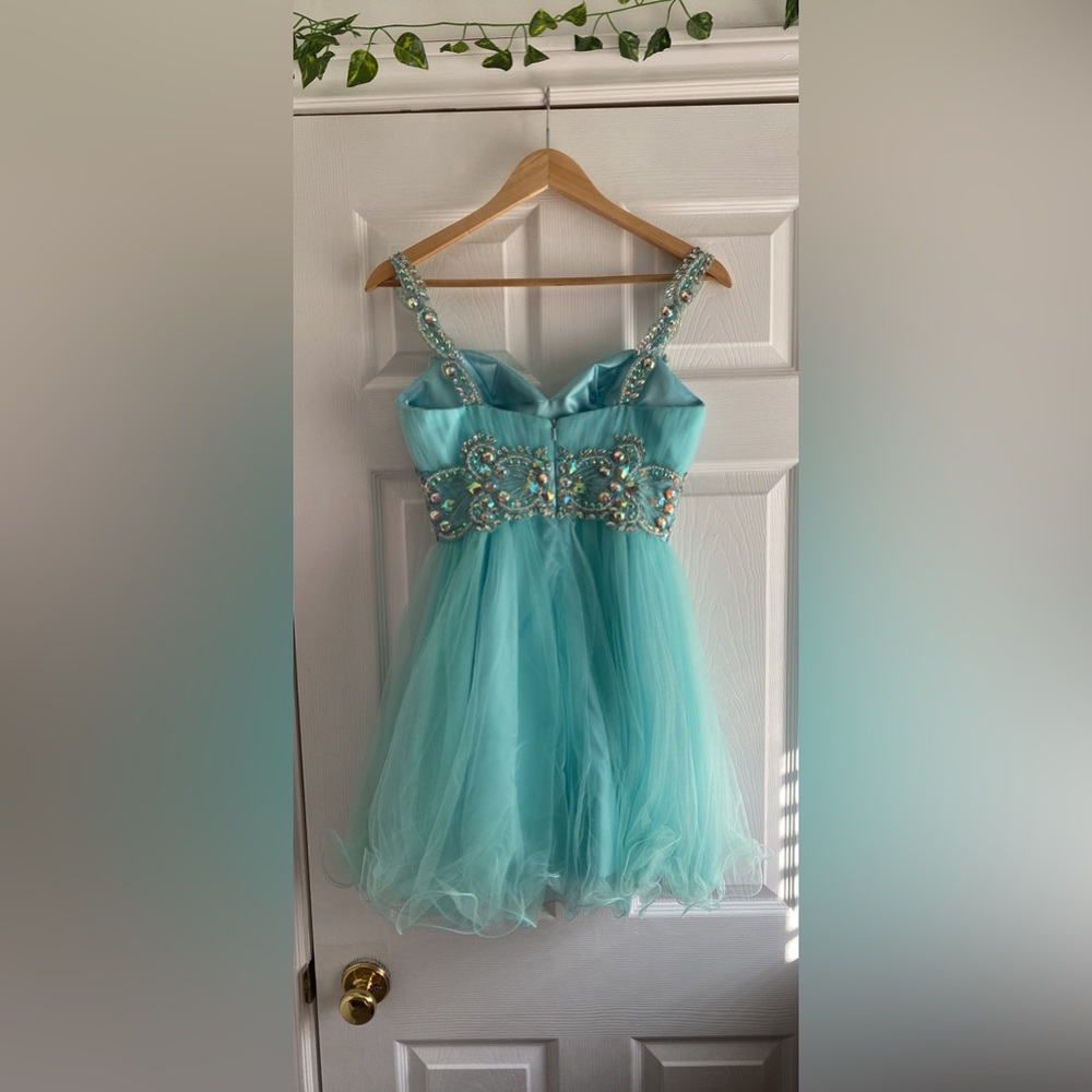 Turquoise Grad Dress - Picture 2 of 3